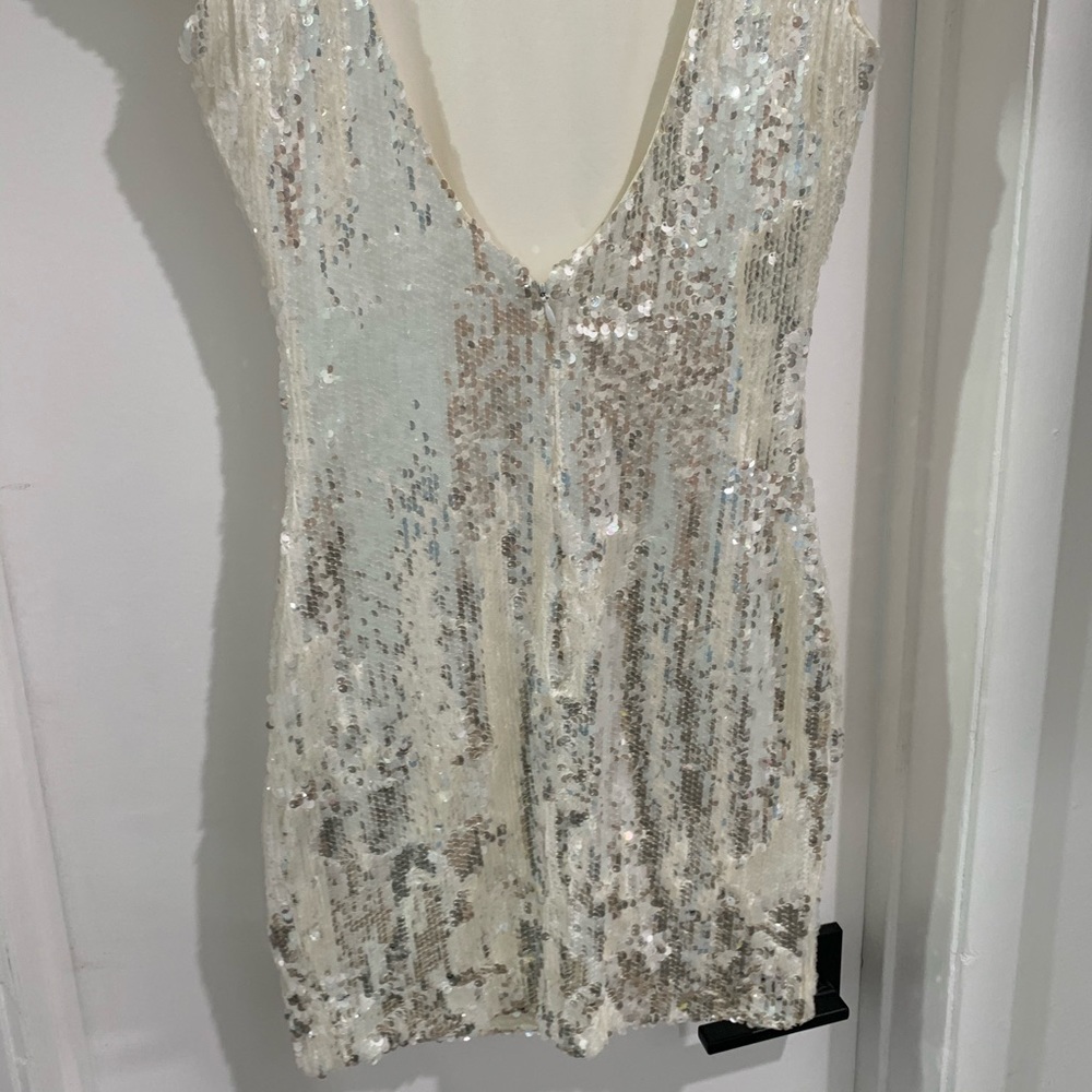 Dress the Population-Tabitha Wht Sequin Mini Dress - Picture 5 of 7
